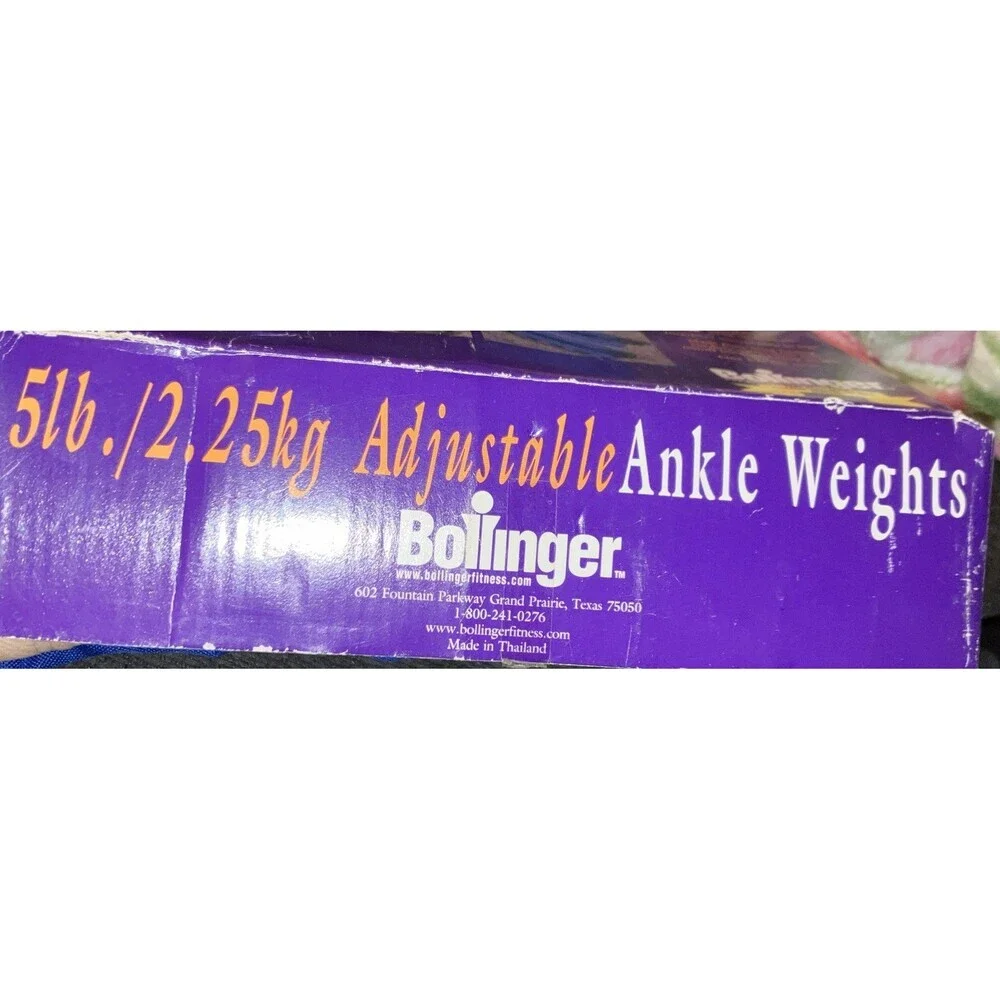 Set of 2 Bollinger Adjustable Blue Workout Ankle Weights 2.5 lb Each Vintage